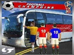 Partido De Simulación De Transporte De Autobuses De Jugadores De Fútbol