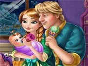 Anna Frozen and Kristoff Cuidando al Bebe