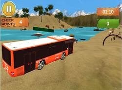 Conducción De Autobuses De Playa : Juego De Autobuses En Superficie De Agua