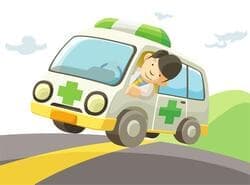 Diapositiva De La Ambulancia De Dibujos Animados
