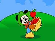 Raton Mickey Recogiendo Manzanas