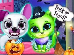 Salón De Mascotas De Halloween De Cambio De Imagen Aterrador